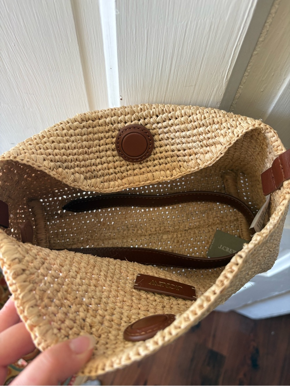J Crew Berkeley small handknotted shoulder bag in raffia - Picture 8 of 8
